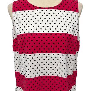 NWT Talbots Womens sz XL Rayon Light Summer Top Blouse Red White Polka Dot New